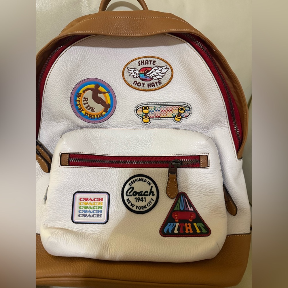 Coach sprint backpack white Rainbow Pride New